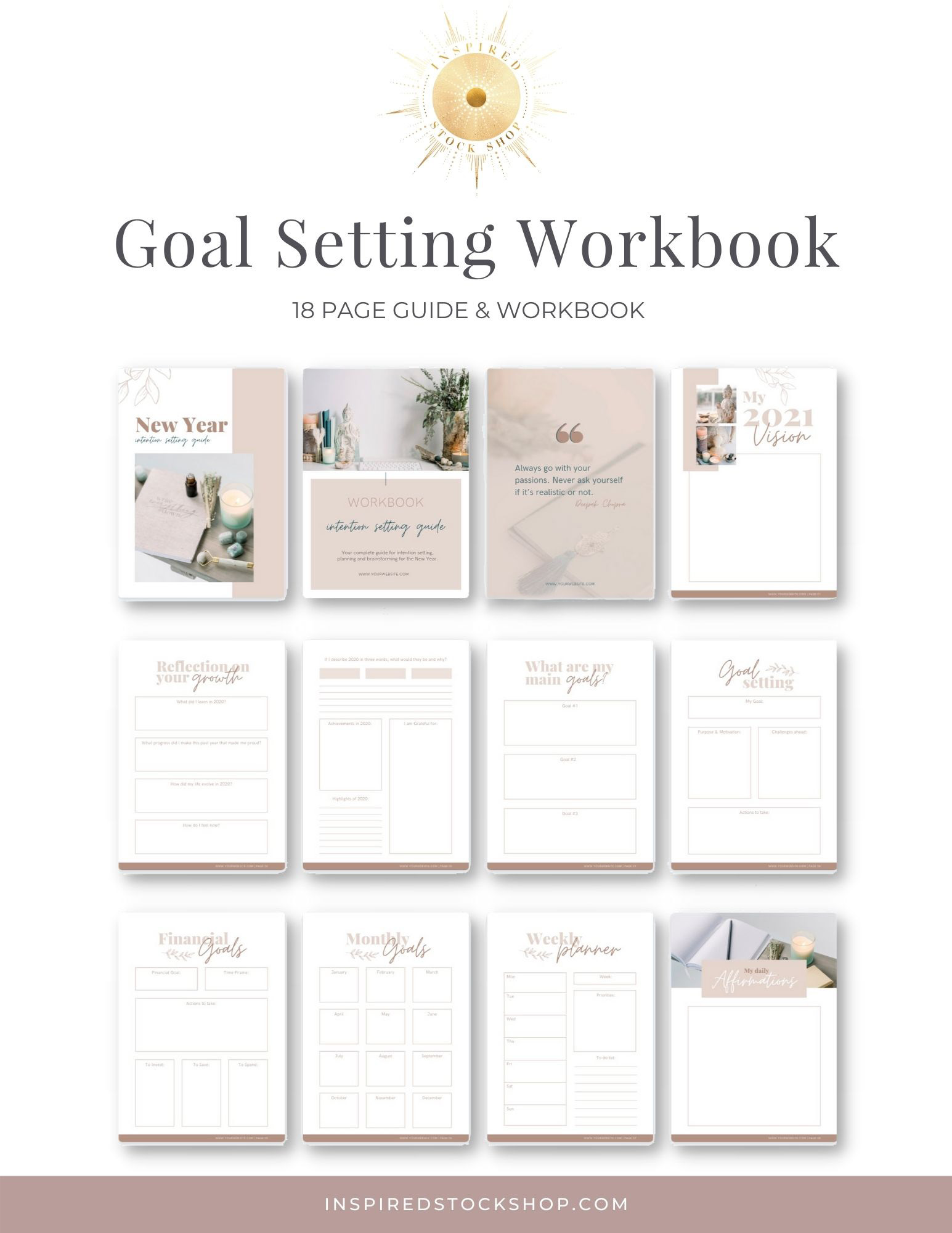 Goal Setting Guide Workbook Inspired Stock Shop